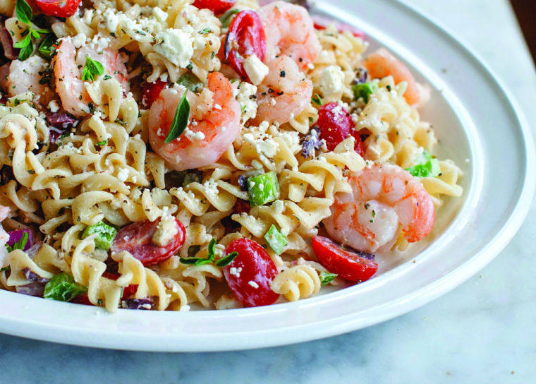 Greek Shrimp and Feta Pasta Salad
